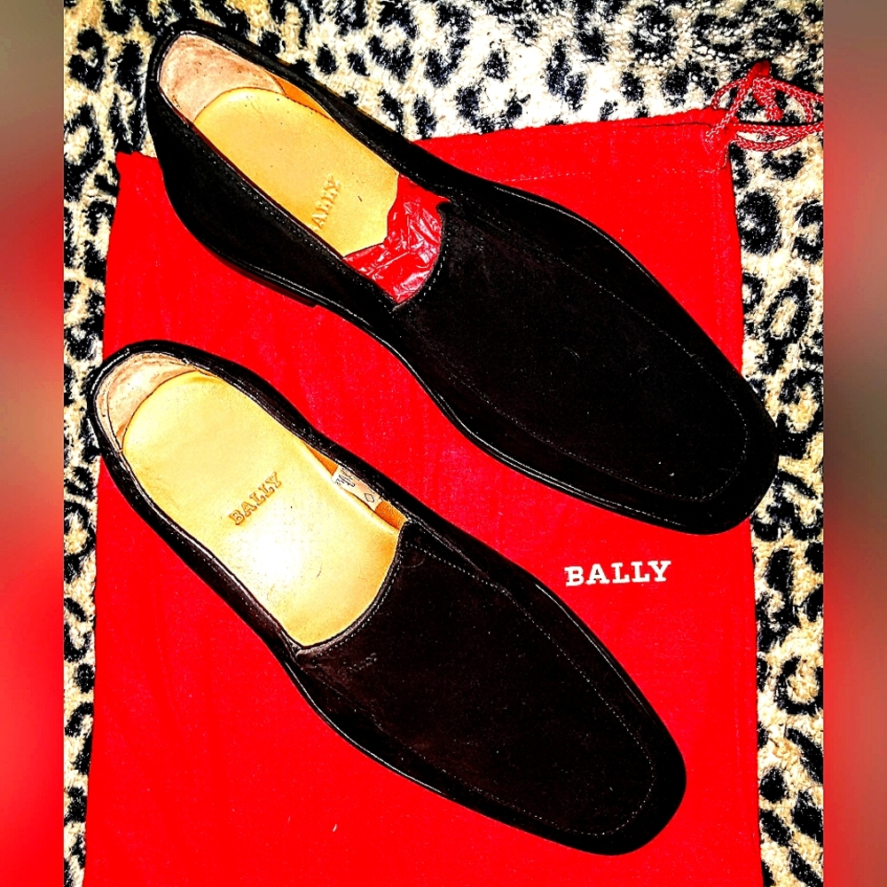 BALLY CADOO leather & velvety suede shoe sz8F  (Italian sizing,see measurements)